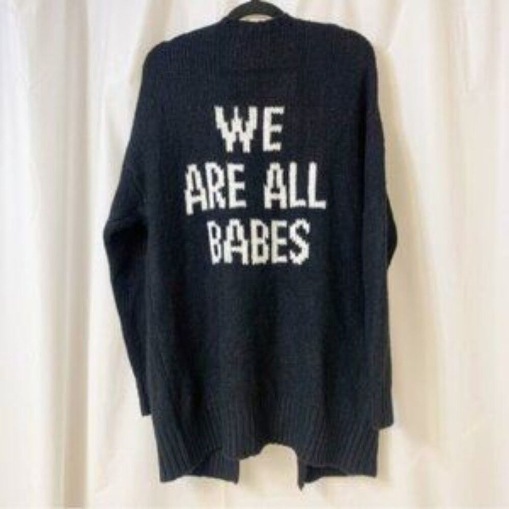 We Are All Babes Brunette The Label Black Cardigan